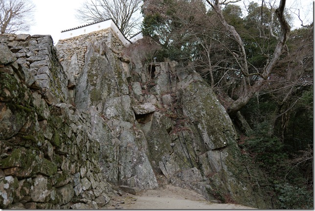 岩盤と石垣