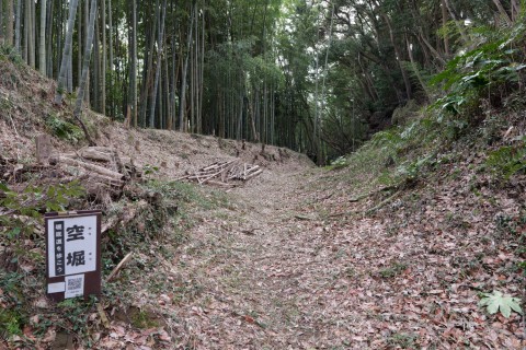 二重空堀(南側:物見台 - 東二の曲輪)